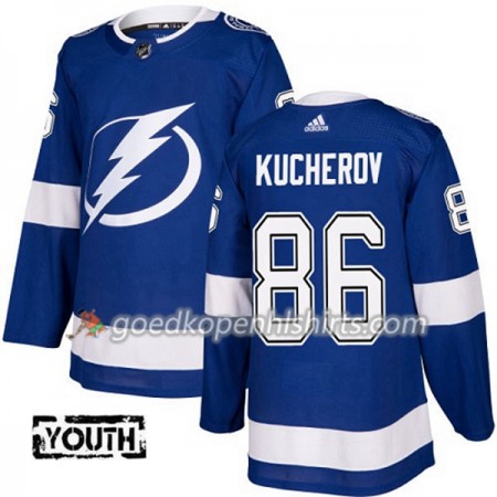 Tampa Bay Lightning Nikita Kucherov 86 Adidas 2017-2018 Blauw Authentic Shirt - Kinderen